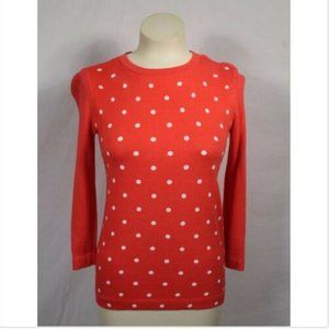 Tommy Hilfiger Red White Polka Dot Sweater XS Crew